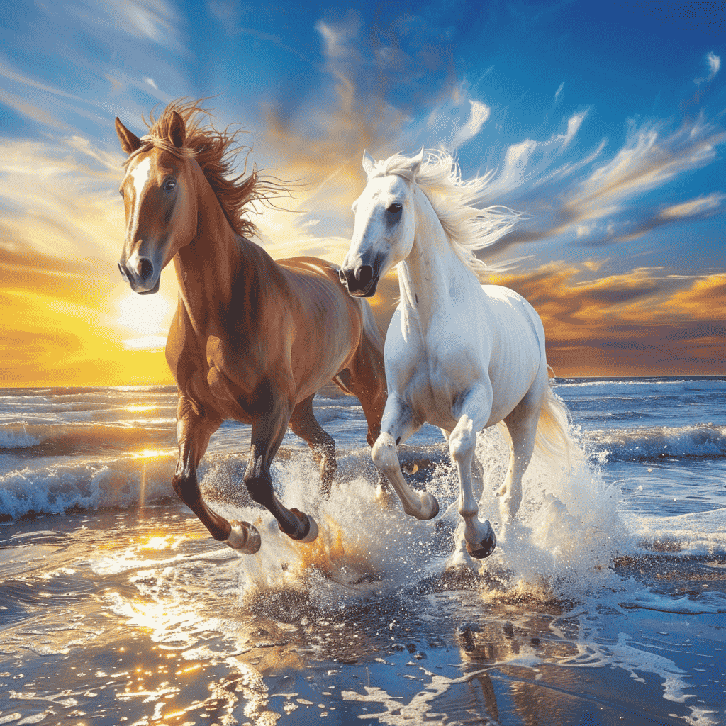 2 Pferde am Strand