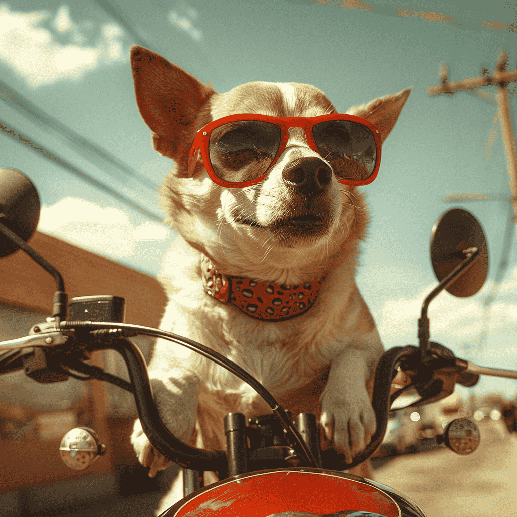 Hund auf Motorrad