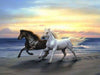 Am Strand rennende Pferde