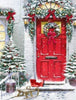 Weihnachten Schnee Rote Tür