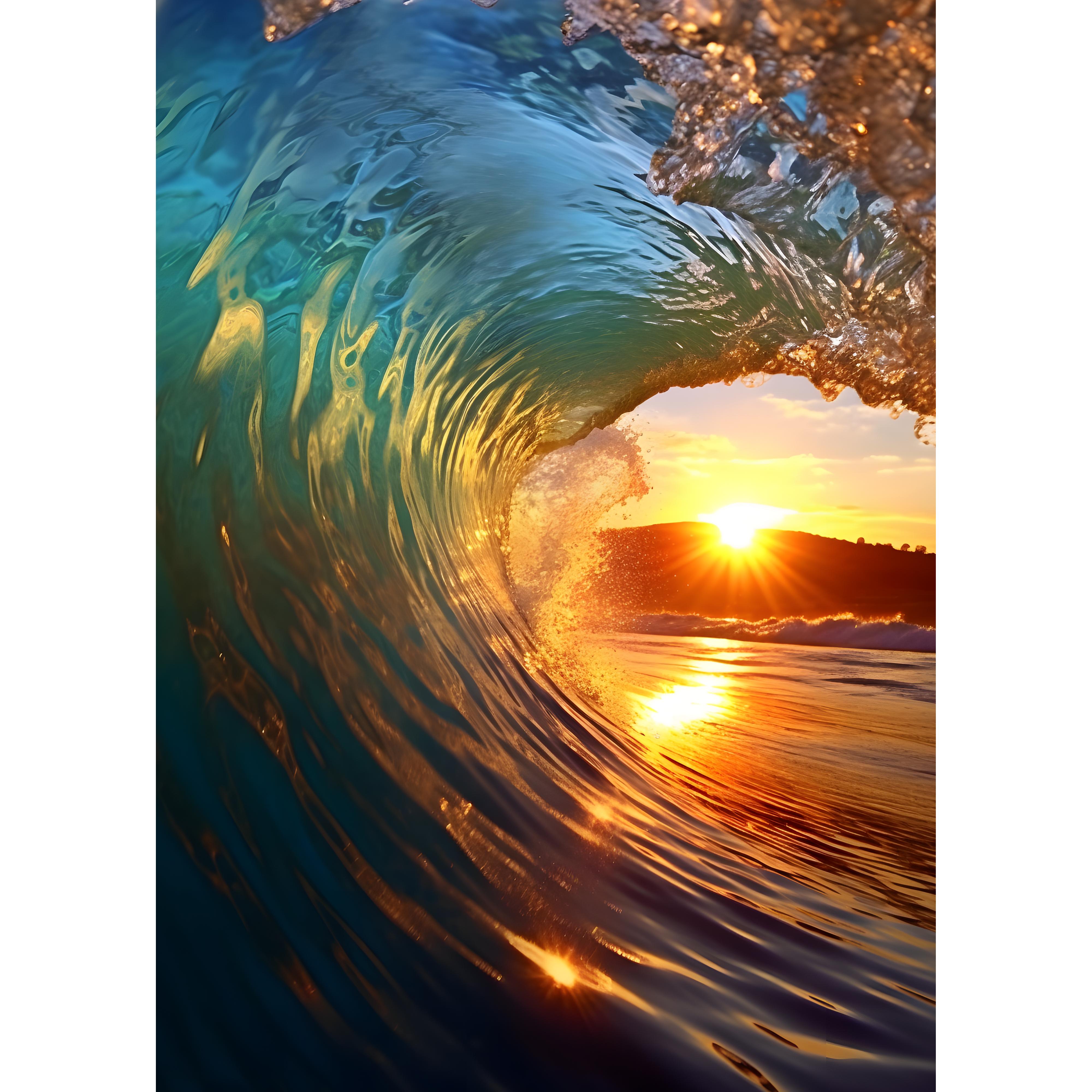 Diamond Painting - Sonnenuntergang in der Welle