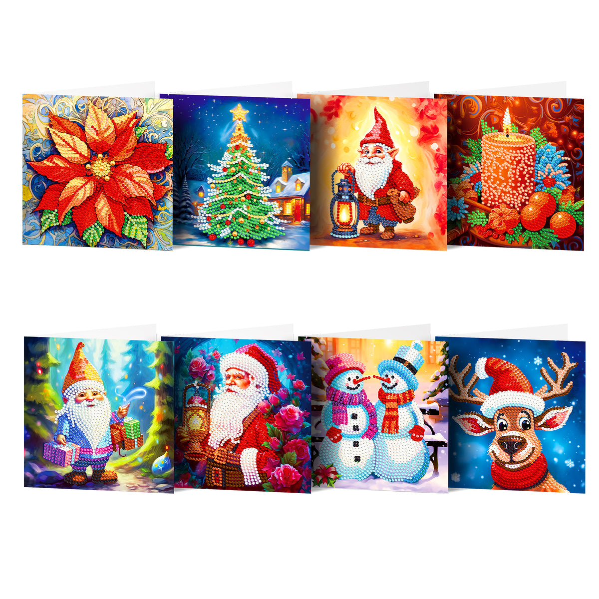 Mini Weihnachtskarten Für Wohltätigkeit – 8 Stück, 10x10 Cm, Mit Spende