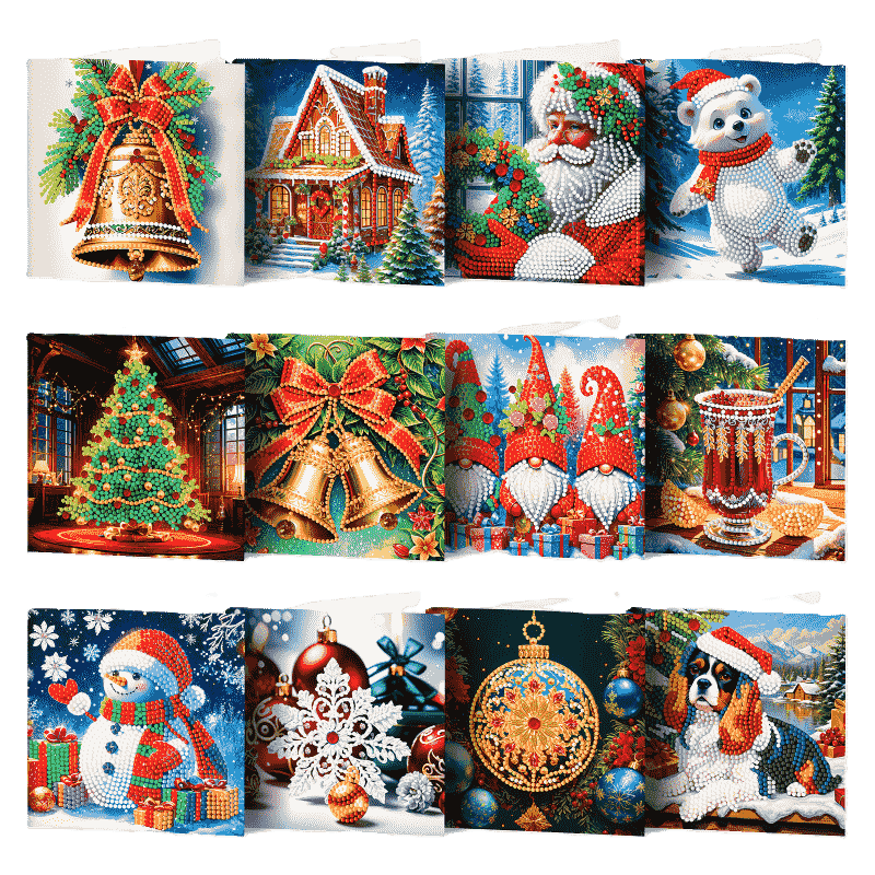 12 Weihnachtskarten – Heiligabend-Set