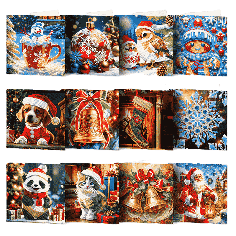 12 Weihnachtskarten – Weihnachtsstimmung-Set