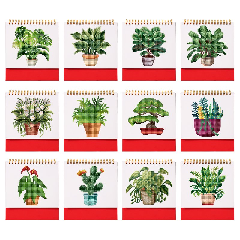 2026 Diamond Painting Tischkalender – Pflanzen-Edition