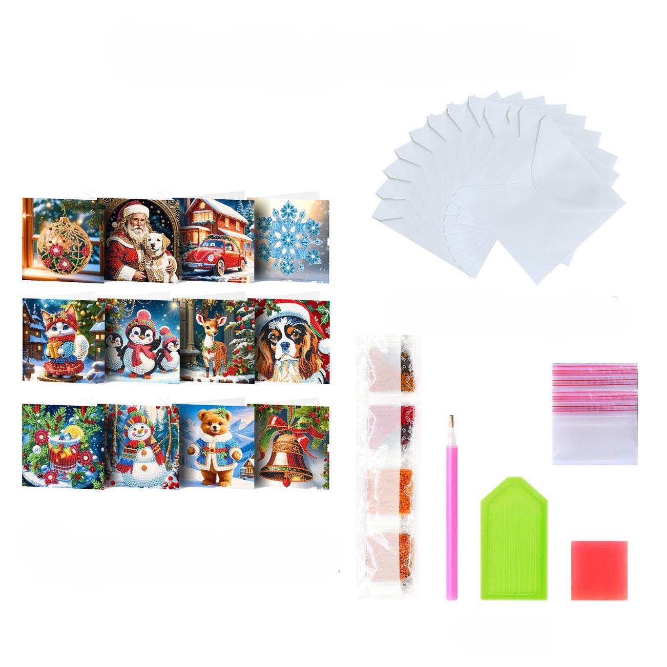 12 Weihnachtskarten – Weihnachtszauber-Set