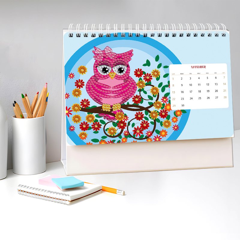 2026 Diamond Painting Tischkalender – Eulen Edition