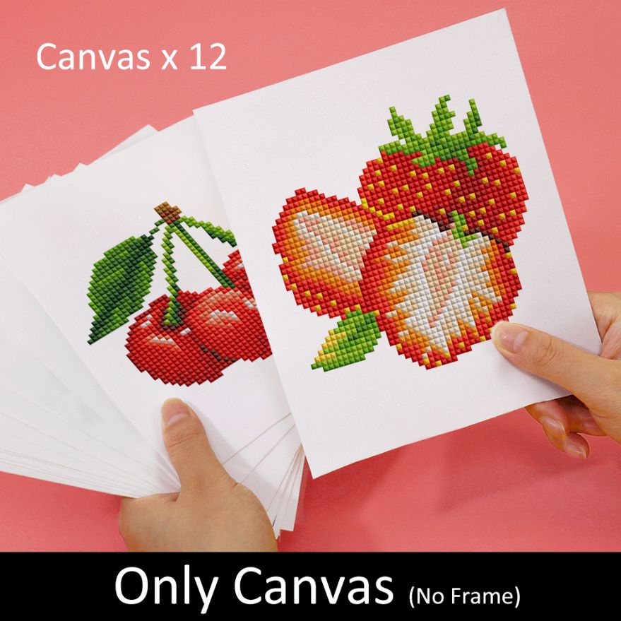 12 Mini Diamond Paintings | Frucht-Set