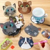 Diamond Painting Katzen-Untersetzer | 8 Stück