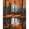 Diamond Painting - Reflexion der Herbstbäume