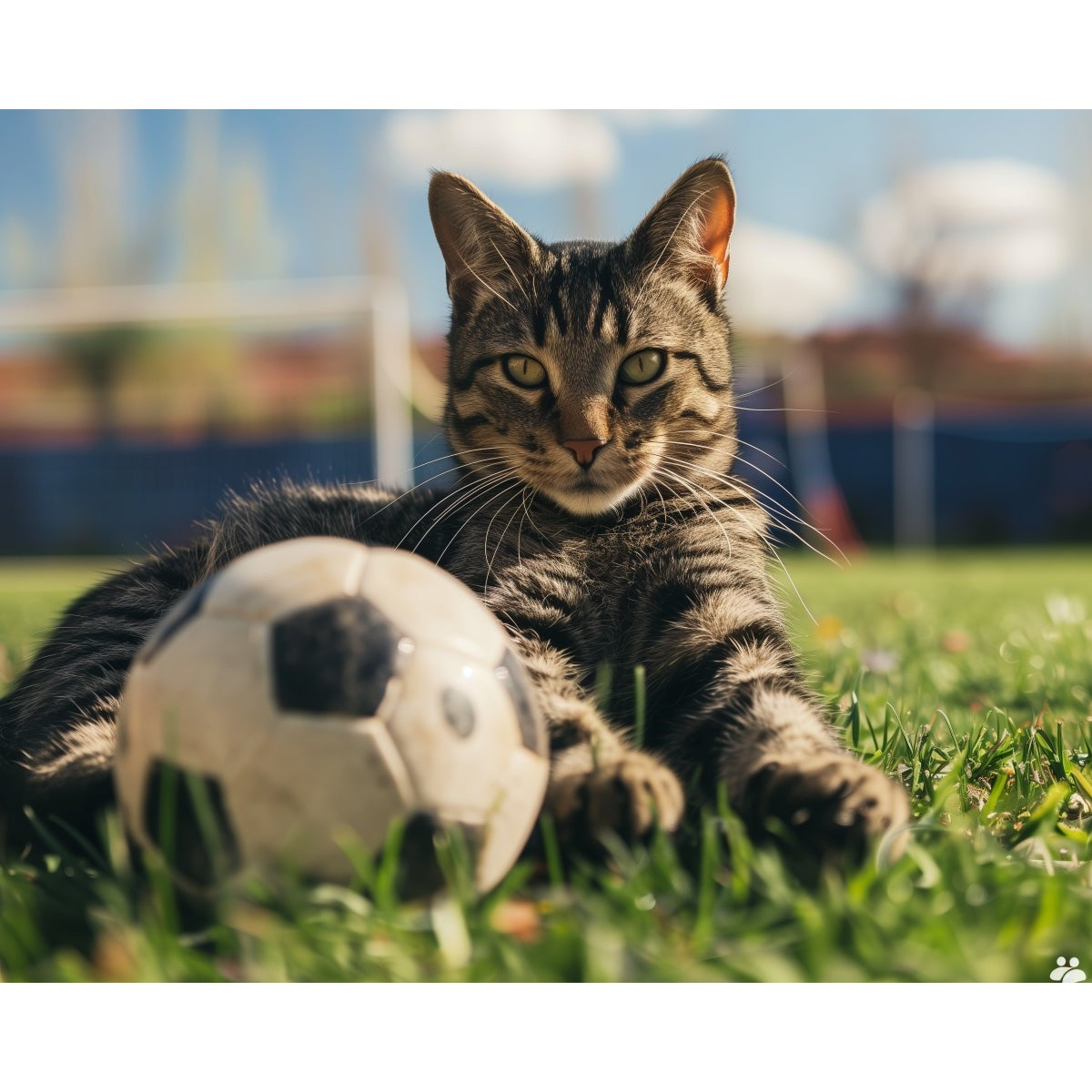 Diamond Painting - Katze mit Fußball