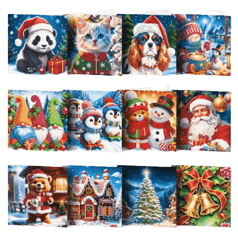 12 Weihnachtskarten – Fröhliche Weihnachten-Set