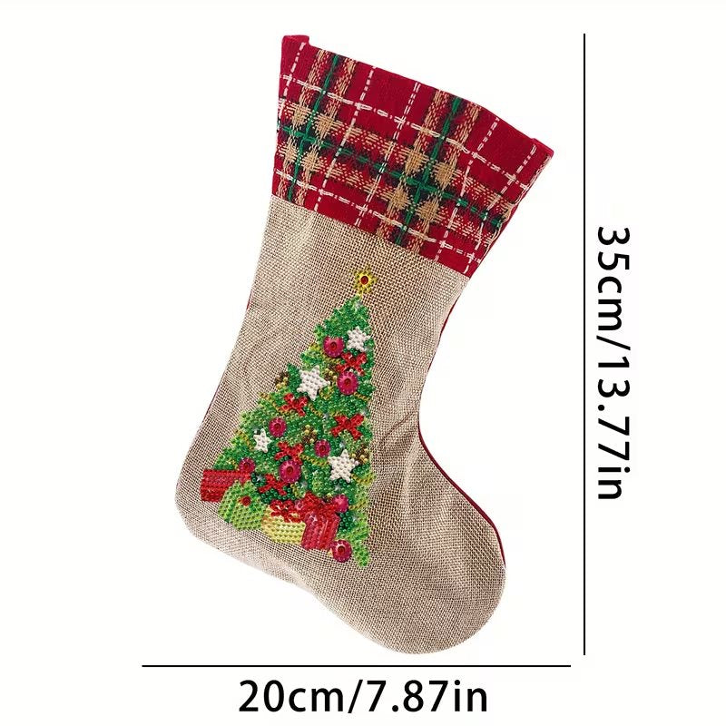 Diamond Painting Weihnachtssocken – Weihnachtsbaum-Set