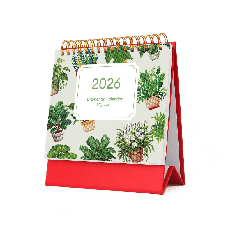 2026 Diamond Painting Tischkalender – Pflanzen-Edition