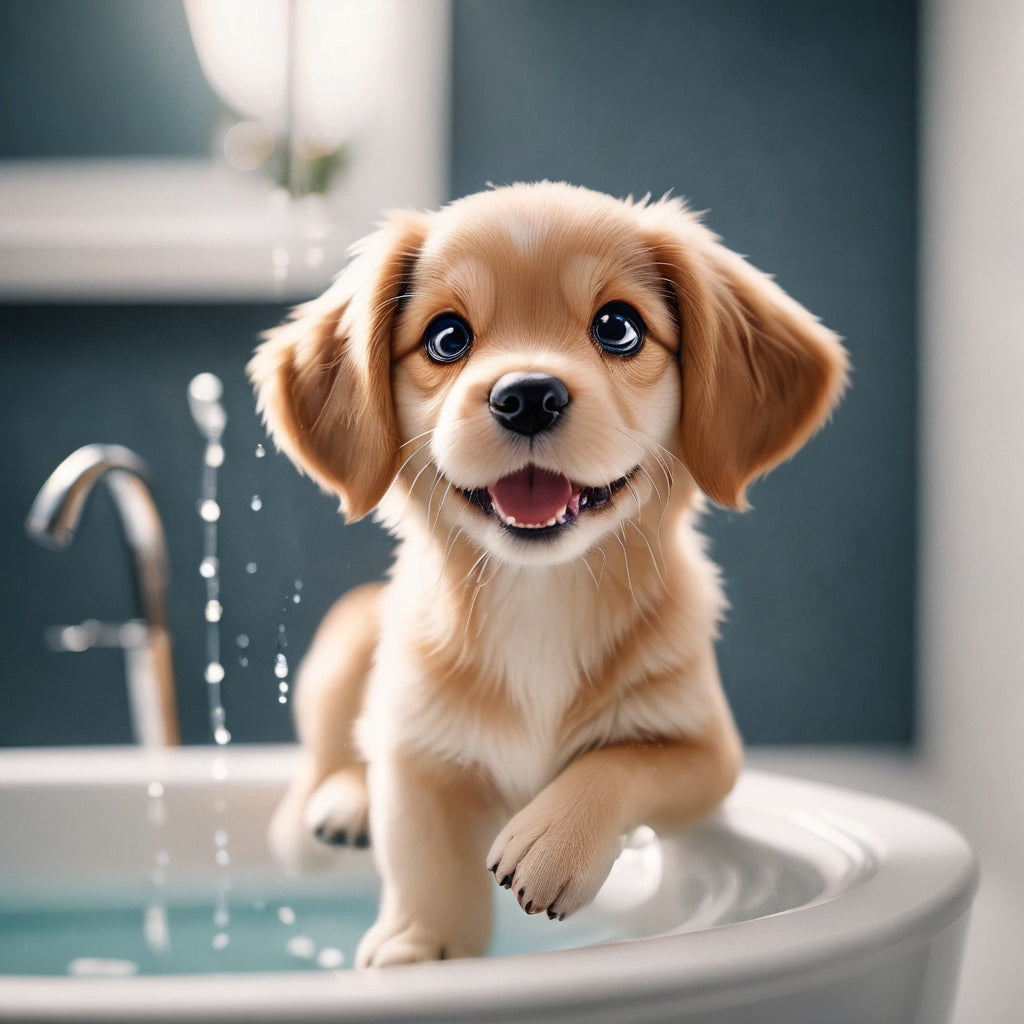 Diamond Painting - Hund in der Badewanne