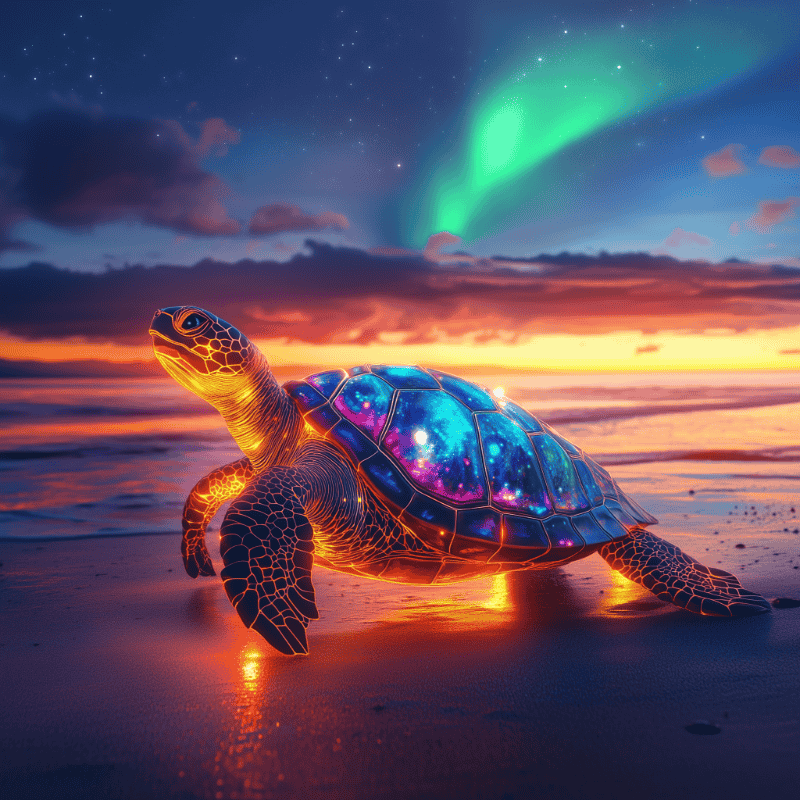 Leuchtende Schildkröte