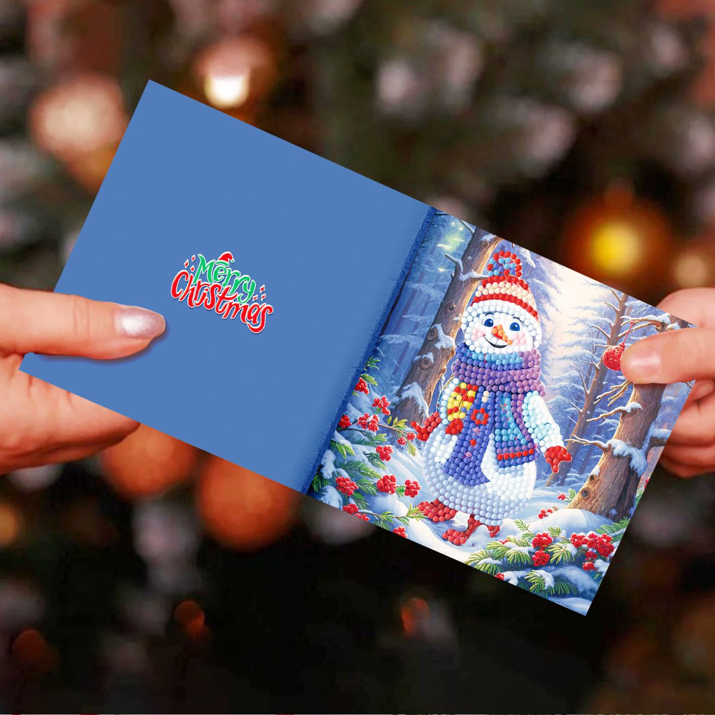 12 Weihnachtskarten – Weihnachtsmann & Tierchen-Set