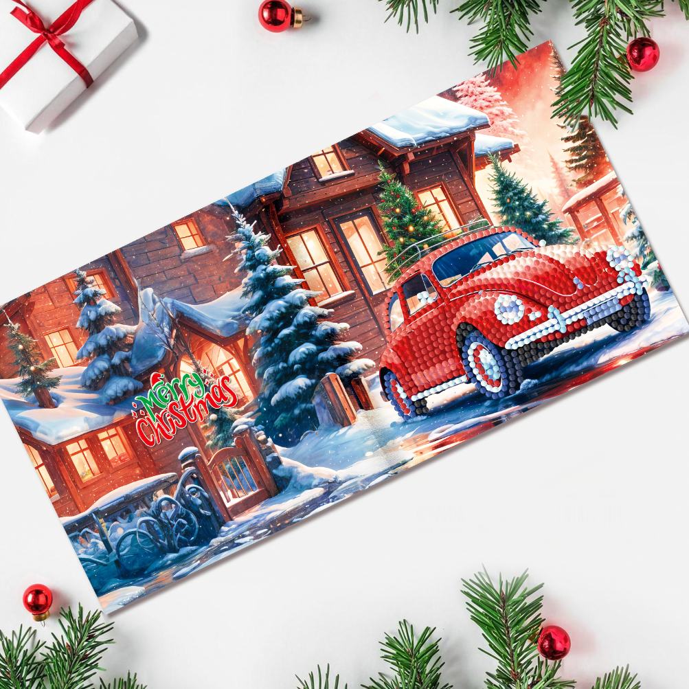 12 Weihnachtskarten – Weihnachtsmann & Tierchen-Set