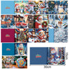 12 Weihnachtskarten – Weihnachtsmann & Tierchen-Set