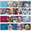 12 Weihnachtskarten – Weihnachtsmann & Tierchen-Set