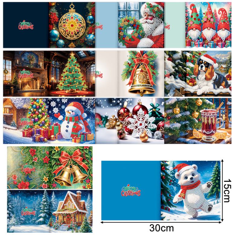 12 Weihnachtskarten – Heiligabend-Set