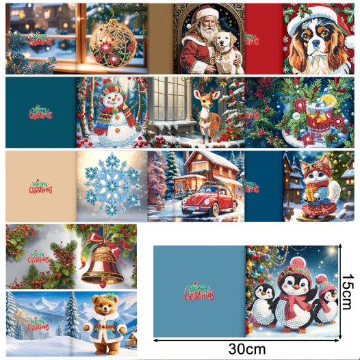 12 Weihnachtskarten – Weihnachtszauber-Set