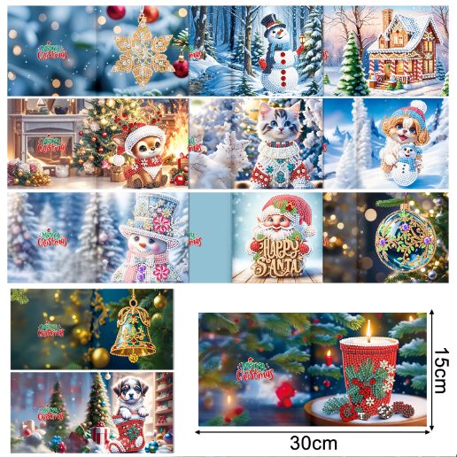 12 Weihnachtskarten – Winterfreunde-Set