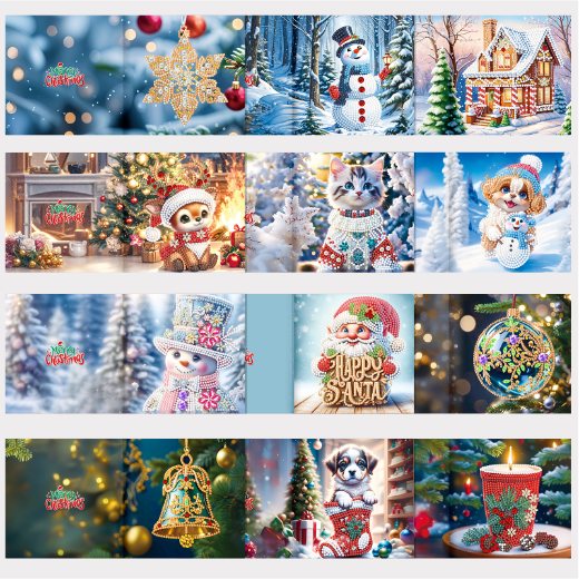 12 Weihnachtskarten – Winterfreunde-Set