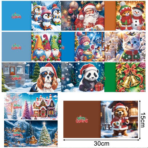 12 Weihnachtskarten – Fröhliche Weihnachten-Set