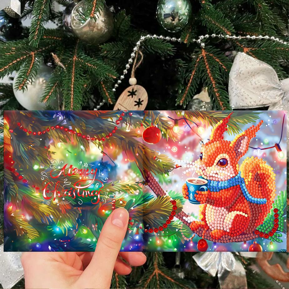 12 Weihnachtskarten – Weihnachts-Eichhörnchen-Set