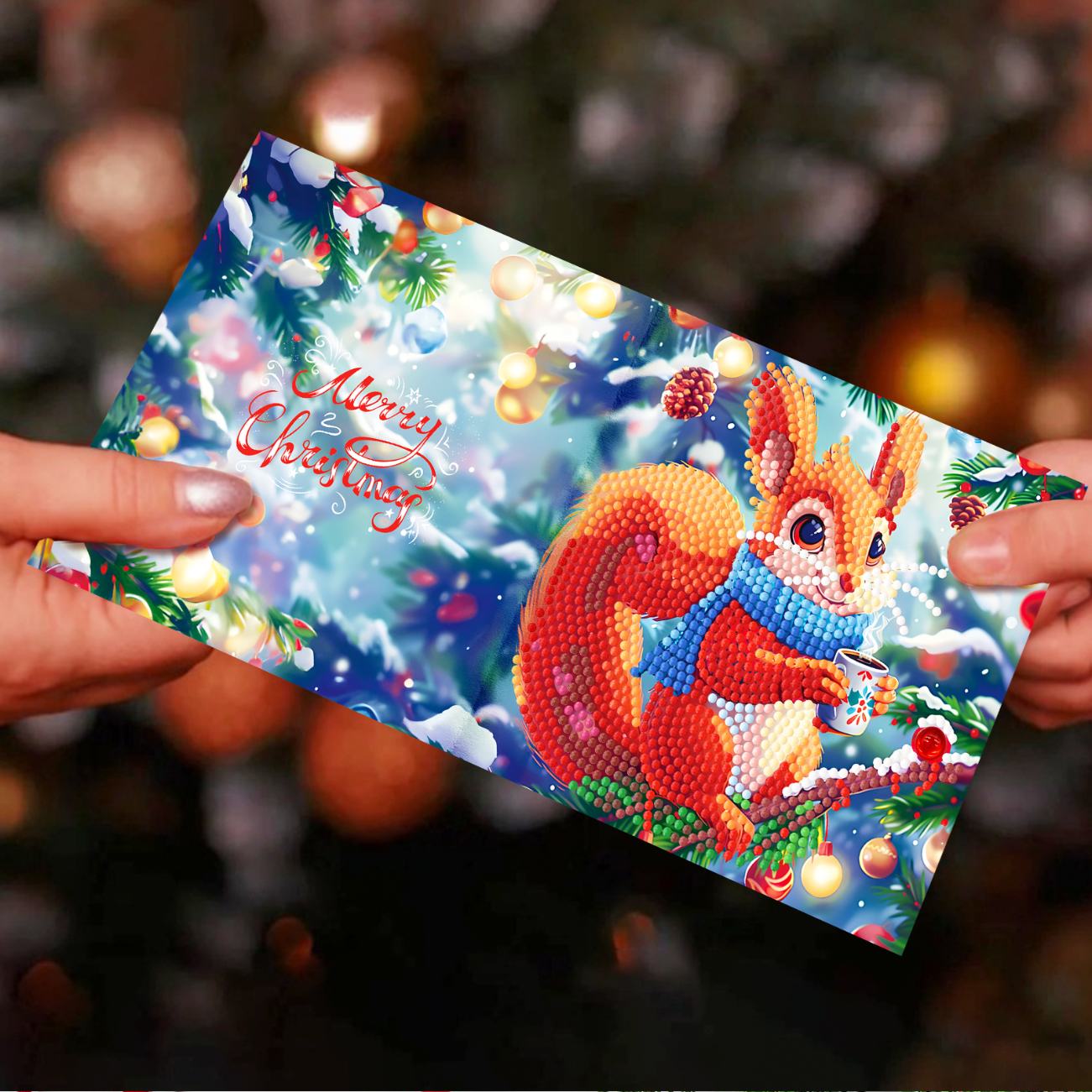 12 Weihnachtskarten – Weihnachts-Eichhörnchen-Set