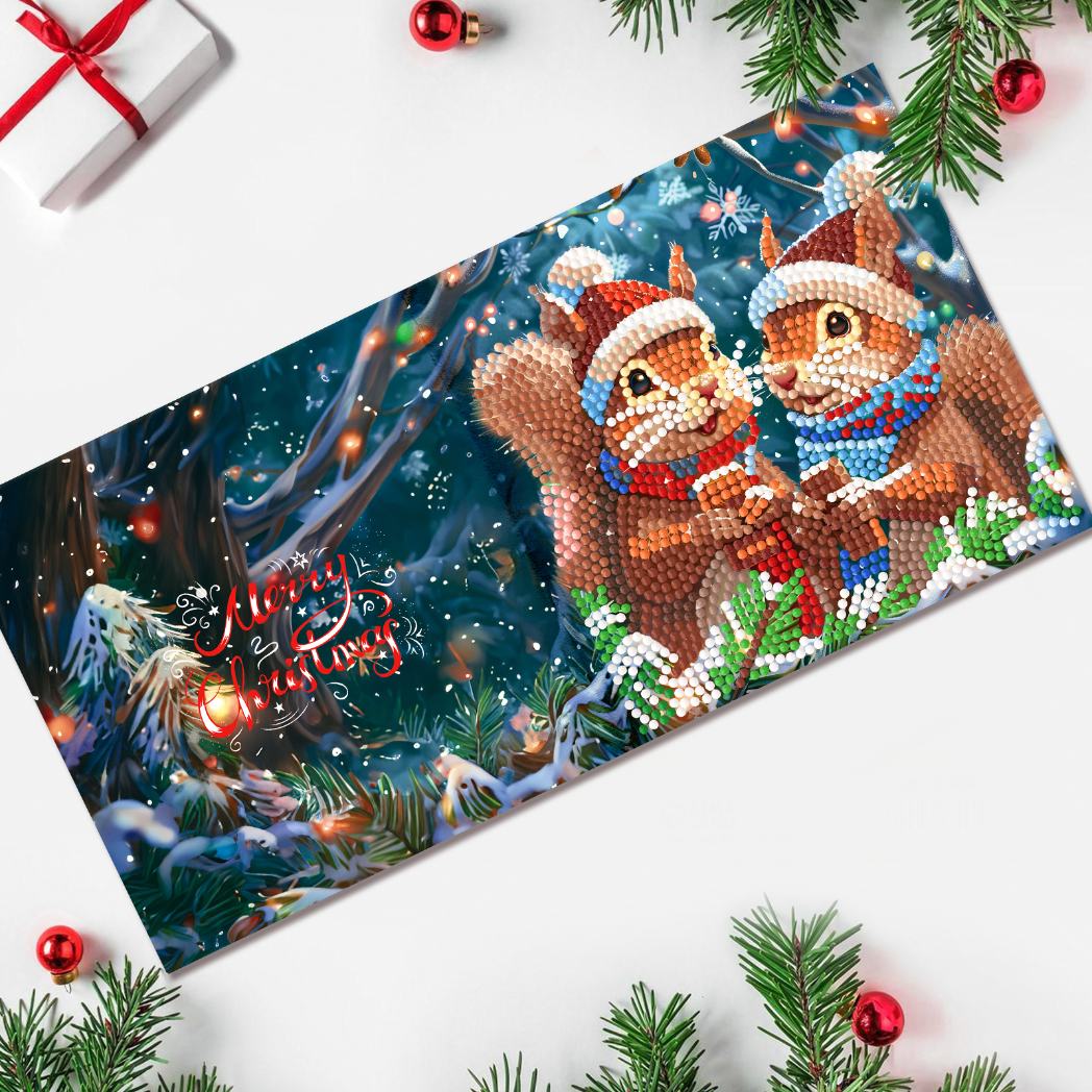 12 Weihnachtskarten – Weihnachts-Eichhörnchen-Set