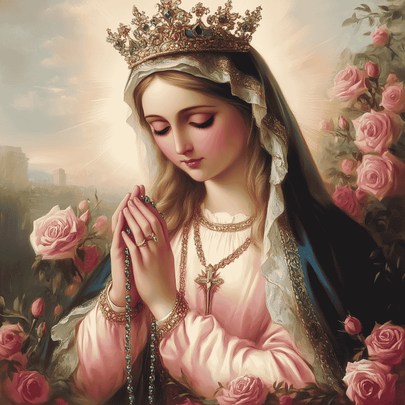 Maria mit Blumen