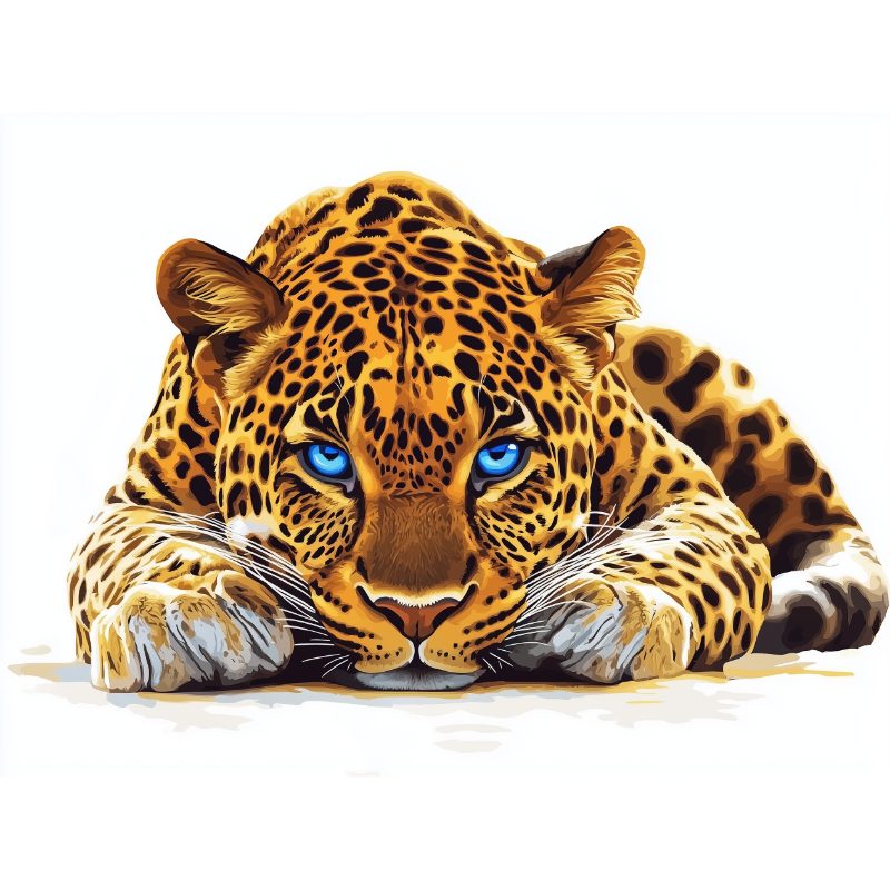 Diamond Painting - Leopard mit blauen Augen