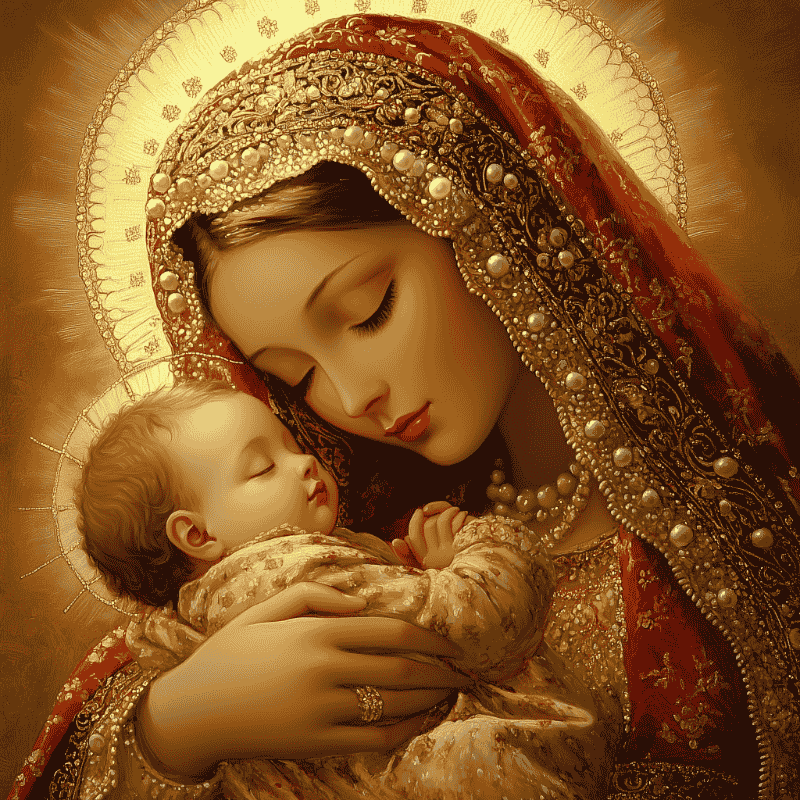 Glänzende Maria