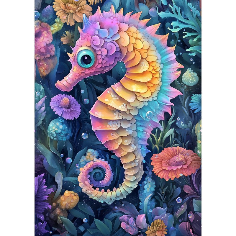 Diamond Painting - Buntes Seepferdchen
