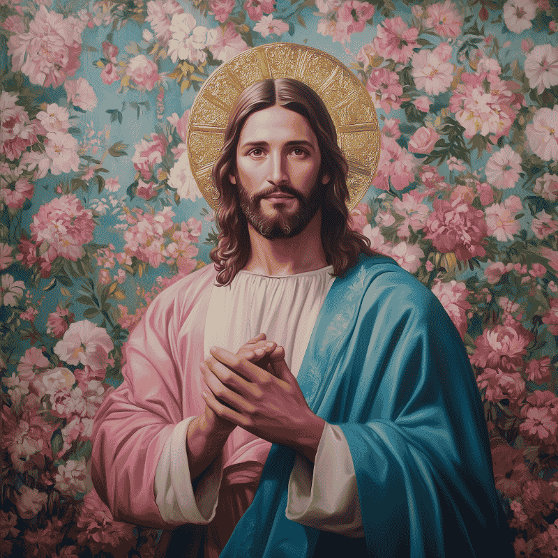 Jesus mit Blumen