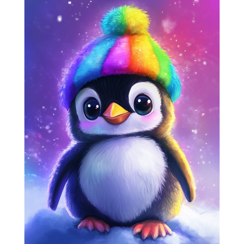 Magischer bunter Pinguin
