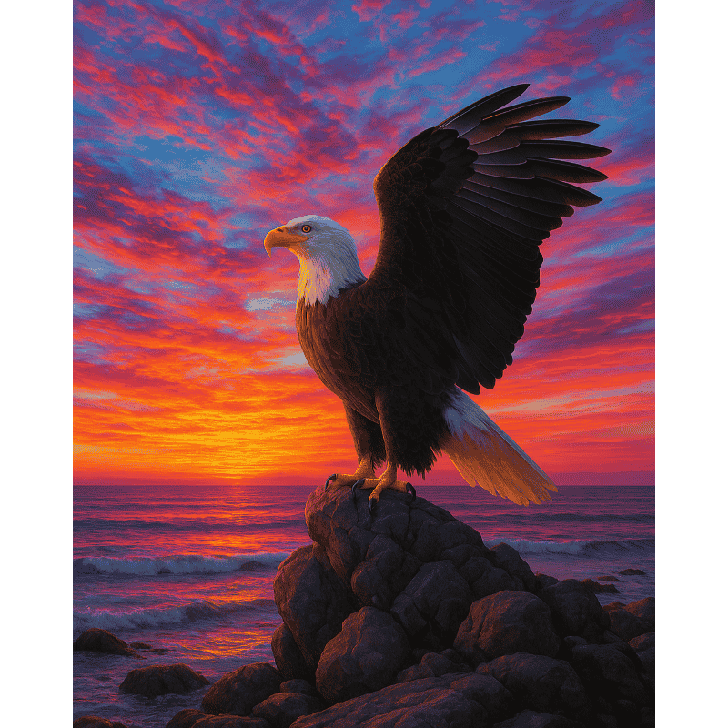 Adler im Sonnenuntergang