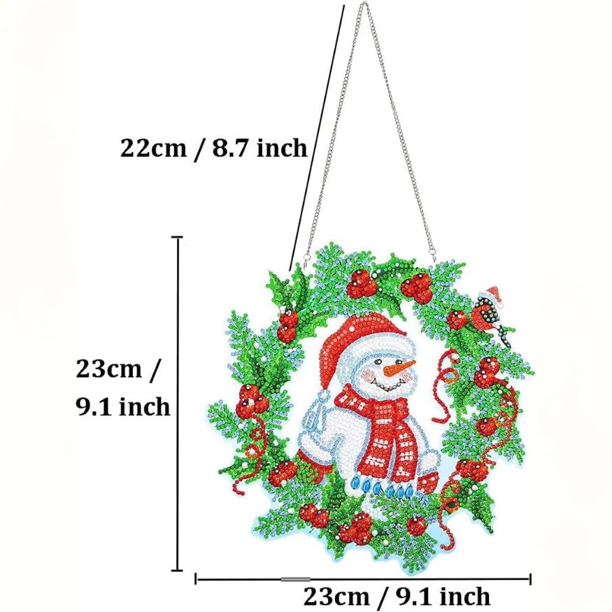 Diamond Painting Weihnachtskranz – Schneemann