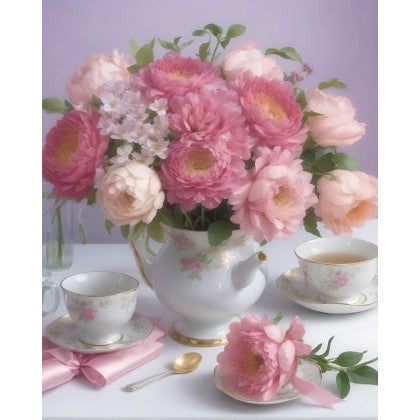 Diamond Painting - Rosa Rosen in einer Schachtel | 40x50cm