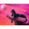Diamond Painting - Schwarzer Panther auf einem Felsen