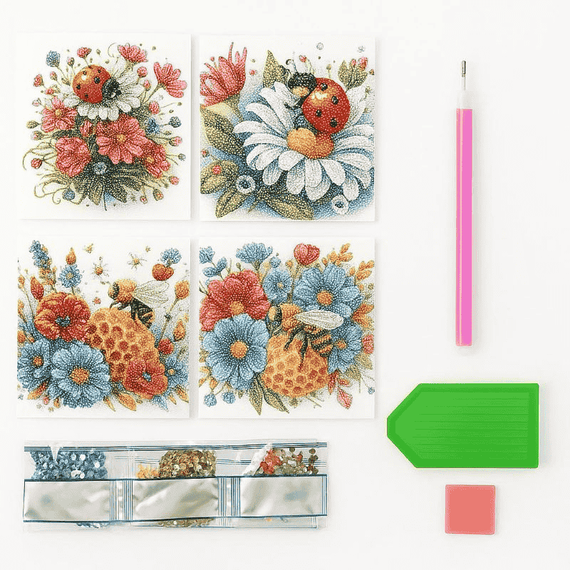 Grußkarten – Blumen & Insekten | 6 Stück