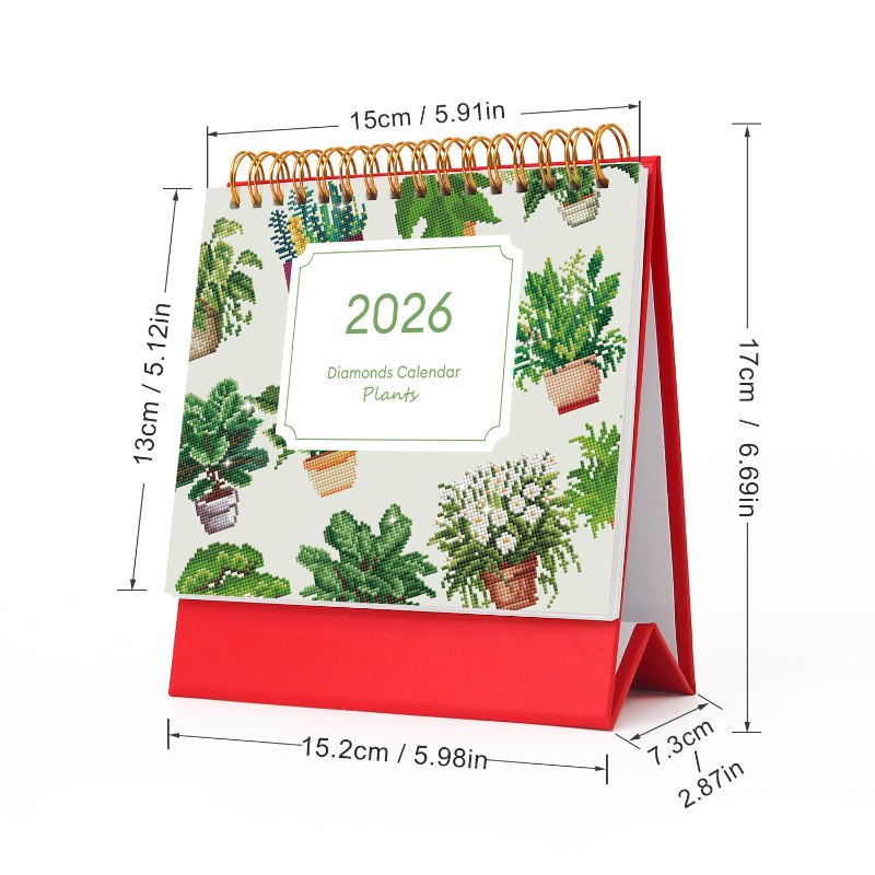 2026 Diamond Painting Tischkalender – Pflanzen-Edition