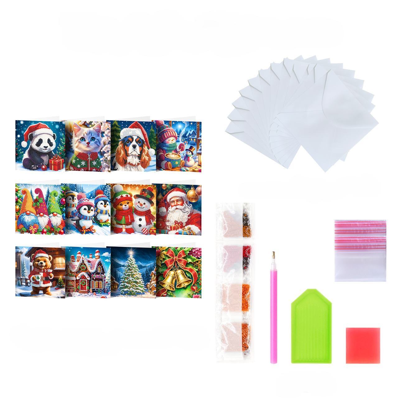 12 Weihnachtskarten – Fröhliche Weihnachten-Set