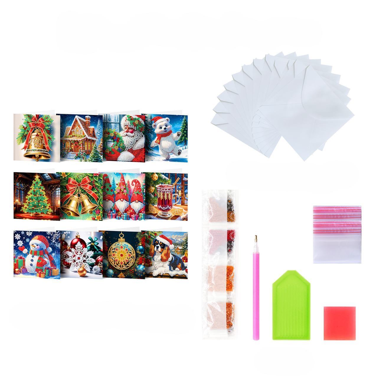 12 Weihnachtskarten – Heiligabend-Set