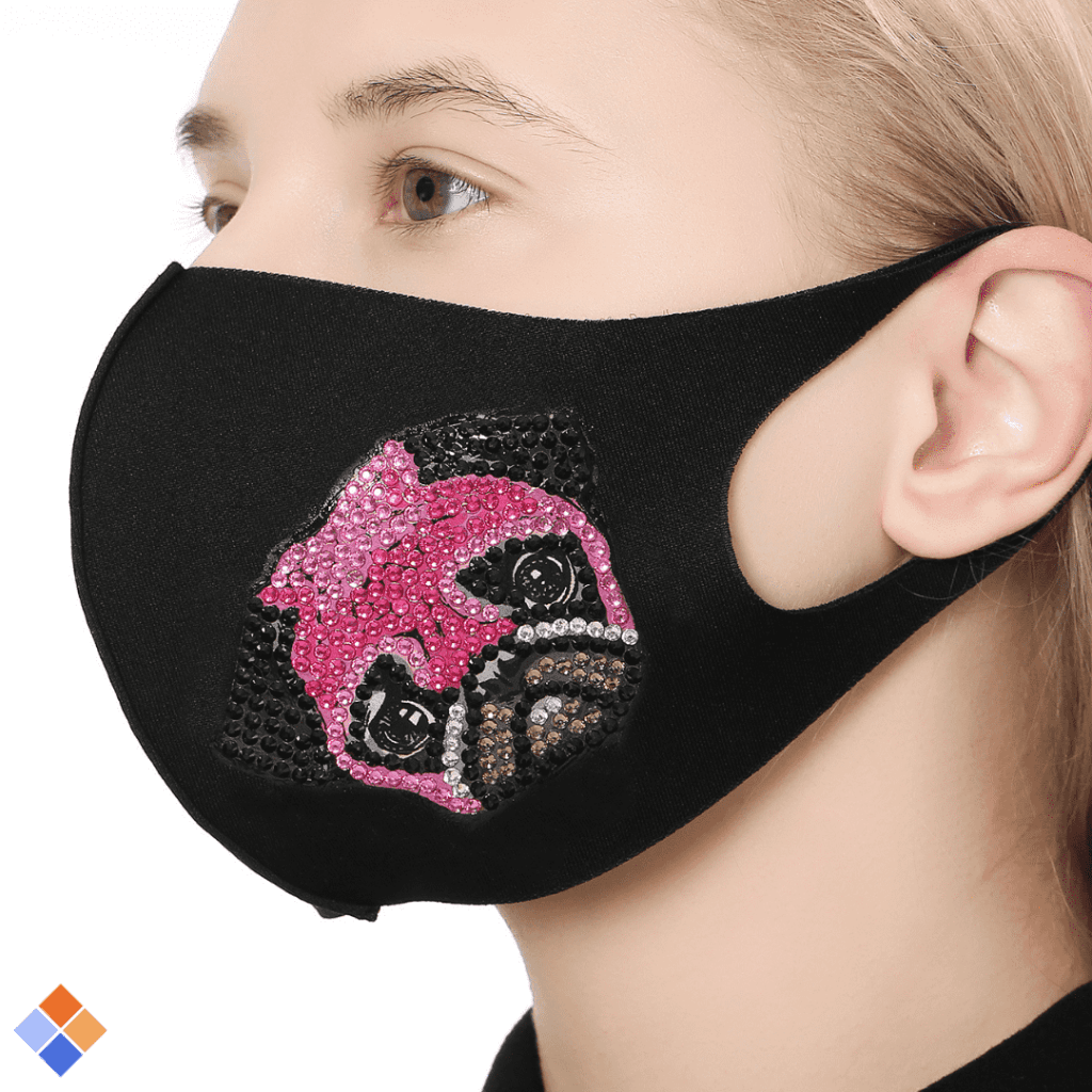 DIY-Maske Rosa Welpe