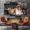 Laden Sie das Bild in den Galerie-Viewer, Rauchende Englische Bulldogge | 4 Panels - Diamond Painting Welt 