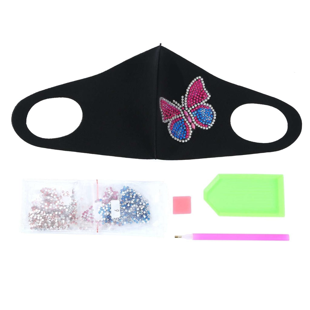 DIY-Maske Schmetterling Rosa Blau