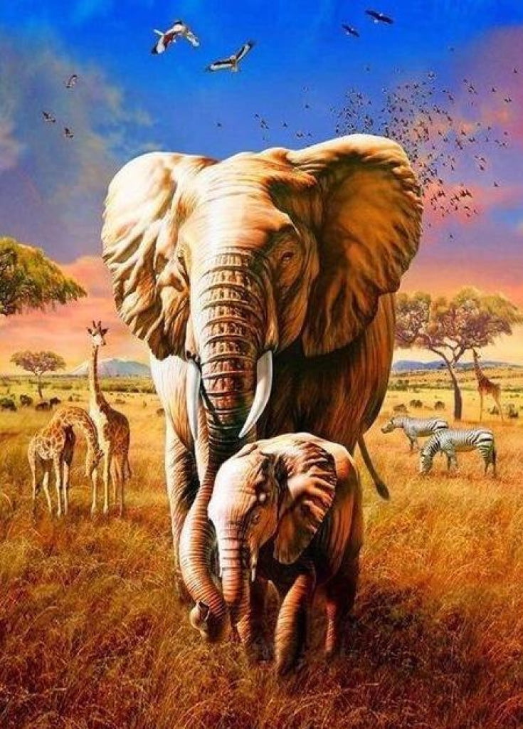 Afrikanische Elefanten zusammen